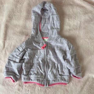 Cozy Kids Hooded Jacket in Gray and Pink